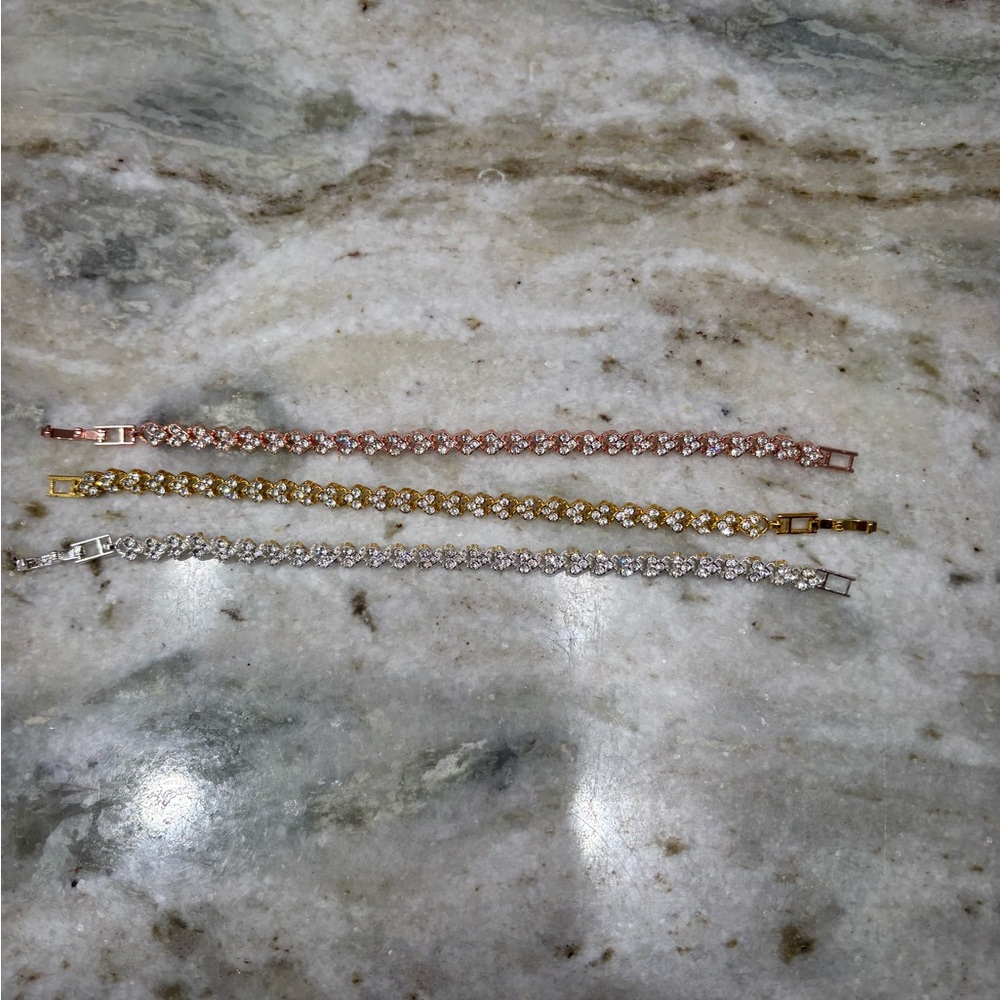 Elegant Gold, Silver, and Rose Gold Women's Bracelet Set, NWOT